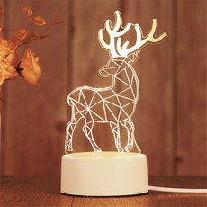 지니샵 usb 아크릴 3d 무드등, 08 사슴