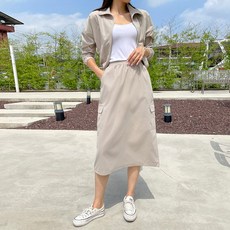 마이시즌 여성용 리밋 바람막이 + 카고 스커트 세트
