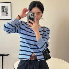 시크폭스 여성용 버닝엔 단가라 가디건