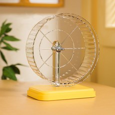 랜보어 햄스터 컬러받침대 클리어 쳇바퀴 20cm, 옐로우, 1개