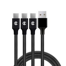 디씨네트워크 메탈 패브릭 USB-C타입 고속 충전케이블 3p, 3m, 블랙, 1개