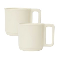어웨이큰센스 무드 머그컵 340ml, 크림 베이지, 2개 크림 베이지, 2개