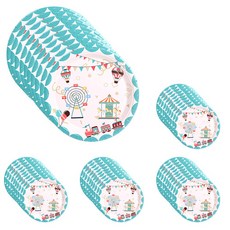 PARTYHAE 生日派對盤遊樂園18cm, 10片, 5套