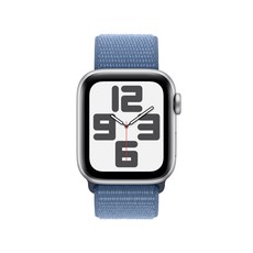 Apple 2023 애플워치 SE 2세대 알루미늄 케이스, 40mm, Cellular, 실버 / 윈터 블루 스포츠 루프, Loop