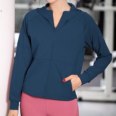 marketpia 女款口袋連帽拉鍊瑜珈服