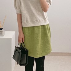 라미르 여성용 울 부클 트위드 A라인 미니 스커트