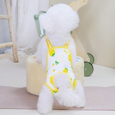 PASTEL PET 寵物莓果背帶衛生褲, 1個, 黃色