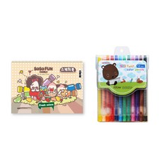 아트모아 소소펀 스케치북 20매 + 색연필 12색, 혼합색상, 1세트