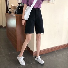 몬드스팟 여성용 밑단헤짐 루키 5부 청반바지 MO459