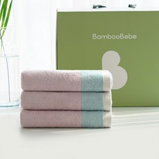 밤부베베 듀얼컬러 엣지 세면타올 160g, 멜로우 핑크 + 민트, 3개 - bamboobebe