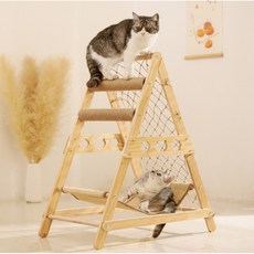 貓咪狩獵遊戲三角形貓咪屋 85cm, 1個, 原木