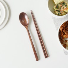 인블룸 레트로 우드 숟가락 + 젓가락 세트, 월넛, 1개