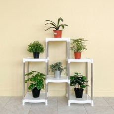 LIVING HAPPY Virtuna Plant 方形車床, 白色, 6層