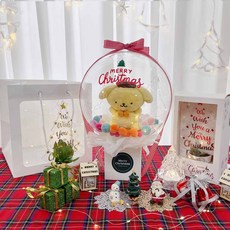 LOVELY FARM Merry Christmas角色玩偶氣球+壓克力樹+購物袋組 Care Bears, 布丁狗