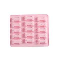 15格狗骨頭造型矽膠模具, 粉色的