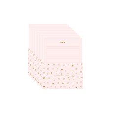 톡톡팬시 금박 패턴 편지지 4p + 봉투 2p 세트, 핑크, 10세트