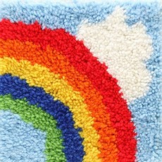 유엘스타일 스킬자수 쪼꼬미 방석 DIY 패키지 30 x 30 cm, 1개, E6하프무지개