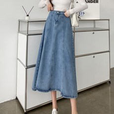 루나걸 겔라 밴딩 데님 스커트