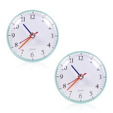 FLaITO 浴室吸附式防水時鐘 2入, 薄荷