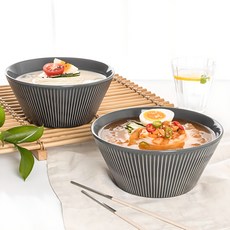 MAISON OBJET 線條系列陶瓷麵碗 炭灰色 2個