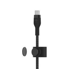 벨킨 프로 플렉스 USB-C to 라이트닝 아이폰 고속 충전 케이블 CAA011bt1M, 1m, 블랙, 1개