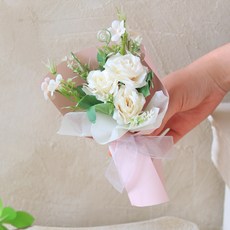 센트바스켓 조화 납골당 미니 꽃다발, 로즈크림, 1개