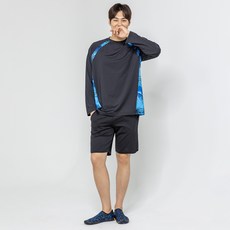 에이치머스 남성용 제프리 래쉬가드 상의 + 돌핀팬츠 세트