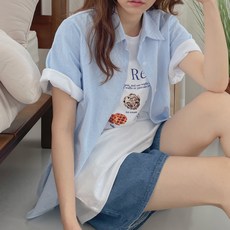 슈가펀 여성용 비트 잔스트라이프 셔츠