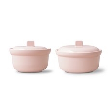 BOWLBOWL Nordic 蒸蛋鍋 2件組 粉色, 陶瓷, 350毫升+500毫升, 1組