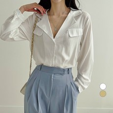 세컨그라운드 여성용 투포켓 카라 셔츠