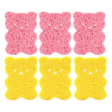 쁘띠마망 유아 목욕스펀지 2종 세트, 옐로우 + 핑크, 3세트