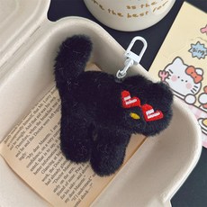 다다랜드 힙쟁이 고양이 인형 키링, 10cm, 01 블랙, 1개 01 블랙, 1개, 10cm