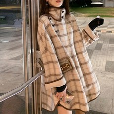데이먼 패션 체크 무늬 레귤러 플러스 임산부 코트 YMG010