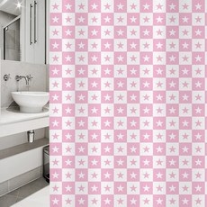디자인수풀 샤워 커튼 SC115 1520 x 1880 mm + 플라스틱 고리 12p + 화이트 커튼 봉 세트, 1세트, 멀티(혼합)컬러