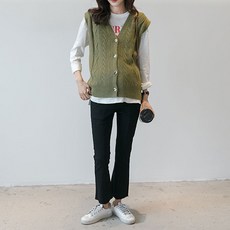 에스텔라 임산부 V넥 니트 조끼 zxc26