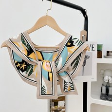 여성용 아티렐 실크 패션 인쇄 매듭 바람막이 작은 숄 TYPE01
