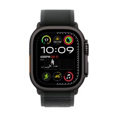 Apple 정품 2024 애플워치 Ultra 2 티타늄 트레일 루프, 블랙 블랙 트레일 루프 S/M, 49mm, GPS+Cellular, 블랙 / 블랙, S/M