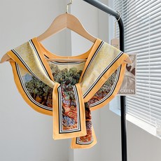 여성용 아티렐 실크 패션 인쇄 매듭 바람막이 작은 숄 TYPE06