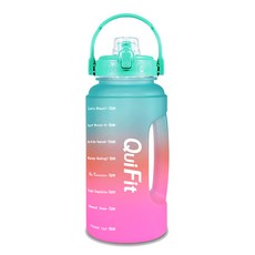 QUIFIT Q03 Rainbow Tritan 水瓶, 綠色 粉色, 2.2L