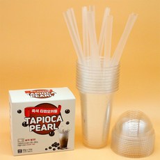 즉석 타피오카펄 50g x 10p + 아이스컵 10p + 버블티빨대 10p 세트, 10개입, 10개