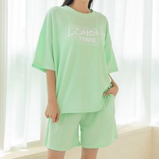 글램공감 여성용 런치 타임 투피스 이지 웨어 반팔 잠옷 세트