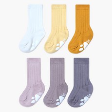 HI BABY CLUB 孩童羅紋腳印圖案襪 6雙