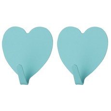 오브메종 하트 다용도 벽걸이 후크, 블루, 2개