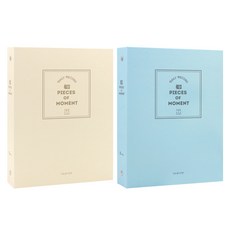 작은사진관 폴라로이드 160포켓 앨범 2권 세트, 베이지, 블루, 40매