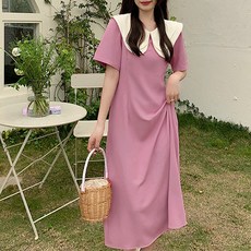 여성용 블랙101 보브질리 반소매 롱 원피스 B234WF00142