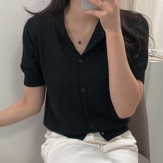 린넨반팔가디건