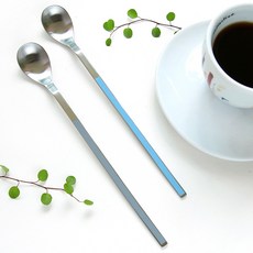 프렌치블랑 세라믹컬러 롱스푼 2종, 1세트, Skyblue + Gray