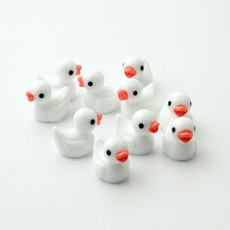 FORES 水族箱鴨子迷你擺飾 10入, 白色