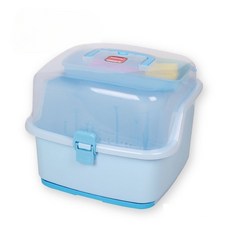 lilikoko 超大容量兒童奶瓶箱 藍色 8801, ..., 1入, main unit, cover/lid, bottle rack, drying pegs, nipple/accessory holder, drip tray