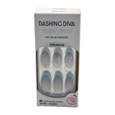 Dashing Diva 頂級璀璨美甲片-藍色貝殼,免膠式快速美甲，多尺寸選擇, 1盒